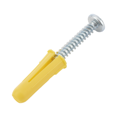 Paquete de 20 taquetes amarillo  1″ y 20 tornillos 8mm x 1″