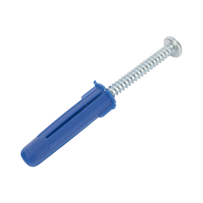 Paquete de 6 taquetes azul 2″ y 6 tornillos 12mm x 2″ (1105-05002)
