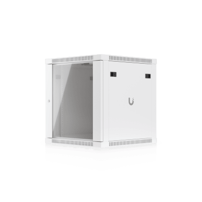 UACC Rack Cabinet 12U (598 x 600 mm) – Gabinete Cerrado para Montaje en Pared con Puerta Frontal de Vidrio Templado, Totalmente Ensamblado con Ventiladores Integrados y Paneles Removibles