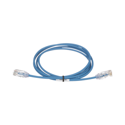 Cable de Parcheo TX6, UTP Cat6, Diámetro Reducido (28AWG), Color Azul, 3.05 Metros (10 Pies)
