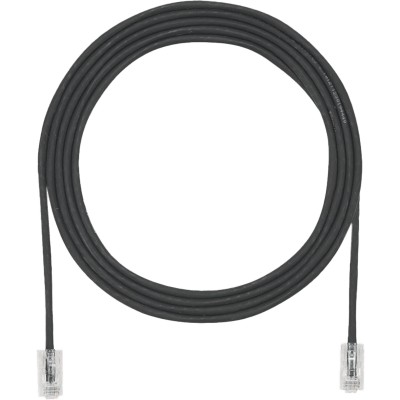Cable de Parcheo UTP Cat6A, CM/LSZH, Diámetro Reducido (28AWG), Color Negro, 4.57 Metros (15 Pies)