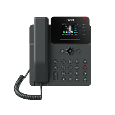 Teléfono IP Empresarial, 4 líneas SIP, pantalla a color 2.4″, PoE, puertos Gigabit, conferencia local de 6 vías.