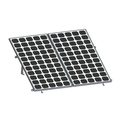 Montaje para 2 Paneles Solares, Riel «8» de 2700mm para Módulos con Espesor de 30-35mm, Velocidad de Viento Máx. 136km/h