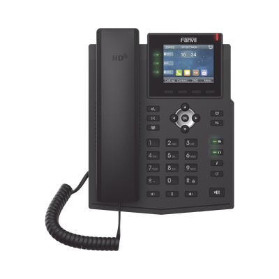 Teléfono IP / 6 Líneas SIP / Pantalla LCD a Color 2.8″ / Audio HD G.722 y Opus / Conferencia 3 Vías / Puertos Gigabit / PoE 802.3af / OpenVPN / IPv6