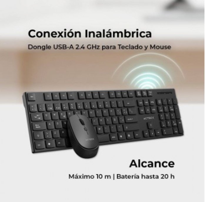 Kit Teclado y Mouse Acteck CREATOR VANTAGE PRIME MK555 Teclado y Mouse Inalámbrico - Imagen 3