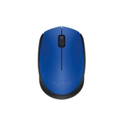 Mouse LOGITECH M170, Negro con detalles en Azul, 3 botones, RF inalámbrico