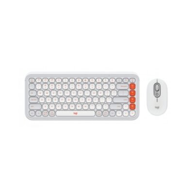 Kit Logitech POP 920-013055 Teclado y mouse Bluetooth Color gris y naranja.