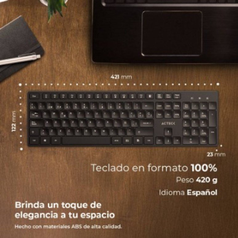 Teclado inalámbrico Multimedia 2.4ghz VANTAGE AERO TI555 ACTECK Conectividad inalámbrica 2.4ghz - Imagen 4
