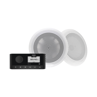 Sistema de Audio Marino / 2 Zonas Independientes / Bluetooth 10 m (32.8 ft) / IPX6 / Pantalla 2.7 Pulgadas / 180W Pico / 4 Ohms