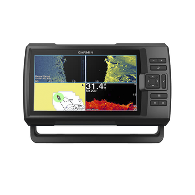 Ecosonda / Pantalla 9′ / Transductor GT52HW-TM / CHIRP 50/77/200 kHz / ClearVü 260/455/800 kHz / IPX7
