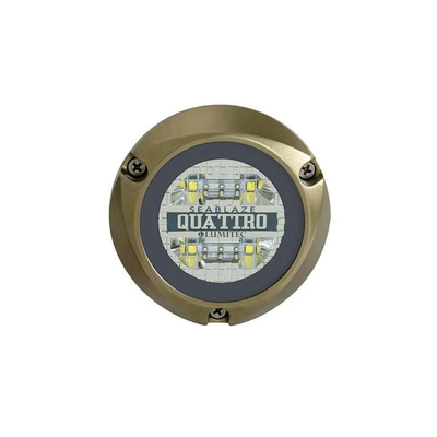 Luz LED Marina Sumergible / 2000 Lúmenes / Blanco y Azul / Bronce Naval / IP68 / 10-24 VCD