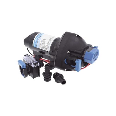 Bomba de Agua a Presión / 12 Vcd / Caudal 7 L/min (1.5 GPM) / Presión 2-35 psi / Autocebante 1.8 m (5.9 ft) / Sin Tanque Acumulador