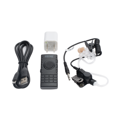 Kit Micrófono Solapa Inalámbrico Bluetooth / PTT Integrado / Tubo Acústico / Conexión Dual / Clip 360°