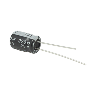 Capacitor Electrolítico Radial / 220 µF / 25 Vcc / 105 °C / 8 x 11 mm / 2000 h Durabilidad