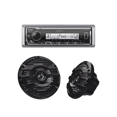 Kit Estéreo Marino con Bluetooth / Pantalla 255 Segmentos / Bocinas 6.5 Pulgadas Resistentes al Agua / 3 Salidas Preamplificadas 4.0V / Ecualizador 13 Bandas