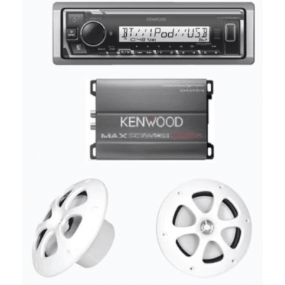 Kit de Audio Marino / Receptor Bluetooth / Amplificador 400W / Bocinas 6.5″ (16.5 cm) / 4 Ohms