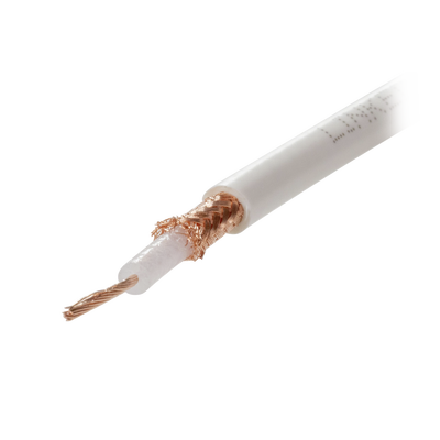 Cable Coaxial RG58AU / 100 m (328.08 pies) / Forro Blanco UV / Impedancia 50Ω / Triple Blindaje de Cobre