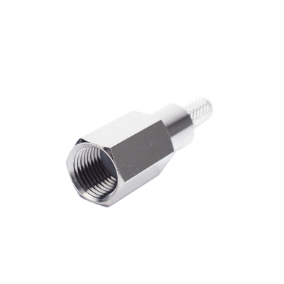 Conector Coaxial FME Macho / Anillo Plegable / Cable RG-58/U / Cuerpo Níquel / Contacto Oro / Aislante Teflón