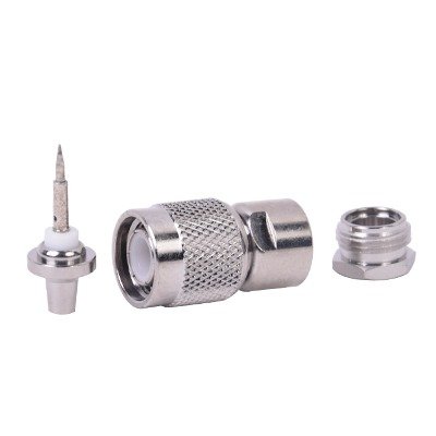 Conector RF TNC Macho / Rosca / Cable RG-58/U Grupo C / Cuerpo Bronce Niquelado / Contacto Plateado / Aislante Delrin