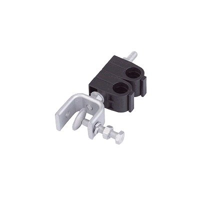 Sujetador de cables / 2x coaxial 1/2 pulgada / Montaje angular / Acero inoxidable 304 / -40°C a +85°C