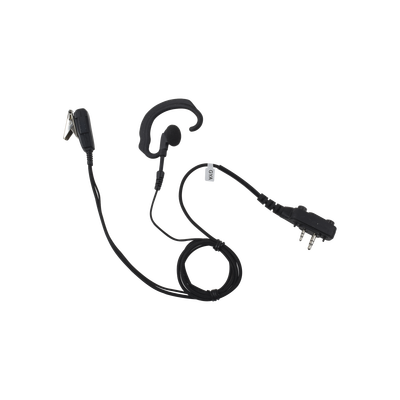 Micrófono de Solapa con Auriculares / Gancho de Oreja Suave / Cable Retráctil 2.5′ (0.76 m) / Conector 2 Pines con Tornillos / Fibra Trenzada / Carcasa Policarbonato