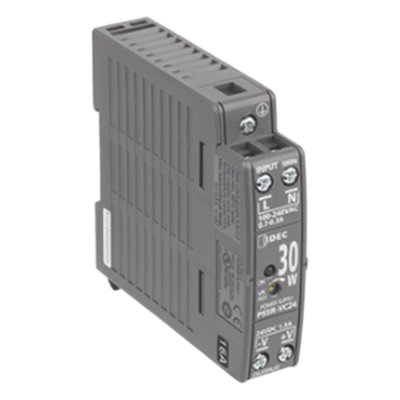 Fuente de alimentación conmutada de 24 VDC a 30 W, entrada universal 100-240 VCA, para montaje en riel DIN