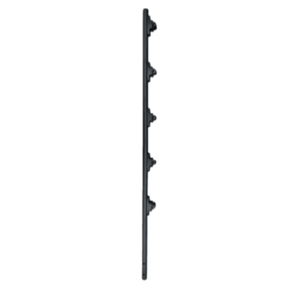 Poste de Paso / Tubo de Acero Galvanizado / Diámetro 1″ / Longitud 120 cm / 5 Aisladores / Color Negro / Peso 0.9 KG