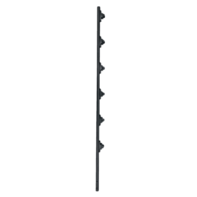 Poste de Paso / Tubo de Acero Galvanizado / Diámetro 1″ / Longitud 140 cm / 6 Aisladores / Color Negro / 1 KG