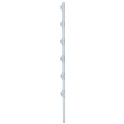 Poste de Paso / Tubo de Acero Galvanizado / Diámetro 1″ / Longitud 140 cm / 6 Aisladores / Color Blanco / 1 KG