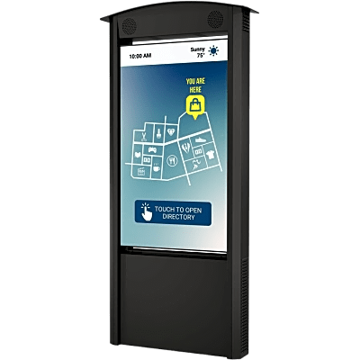 Kiosko Vertical de 55" Xtreme High Bright Outdoor Display / Full HD 1080p / IP66 Display + IP55 Cabinet / Acero Inoxidable y Aluminio / Resistente a Vientos 135 mph / Opción Parlantes 100W / Touch IR 10 Puntos Opcional