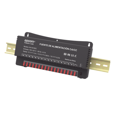 Fuente de Poder / 16 Canales / Salida Ajustable 12/13.5/15 Vcc / 16 A / 48 W / Montaje en Pared / -20°C a 70°C