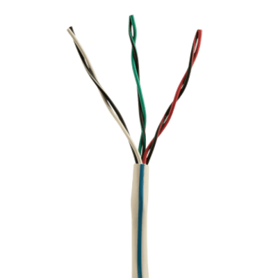 Bobina de Cable de Cobre de 3 Pares Clase 4 Para Sistemas FMPS, 16/19 AWG, Sin Blindaje, CMP (Plenum), Color Blanco, Carrete de 609 metros